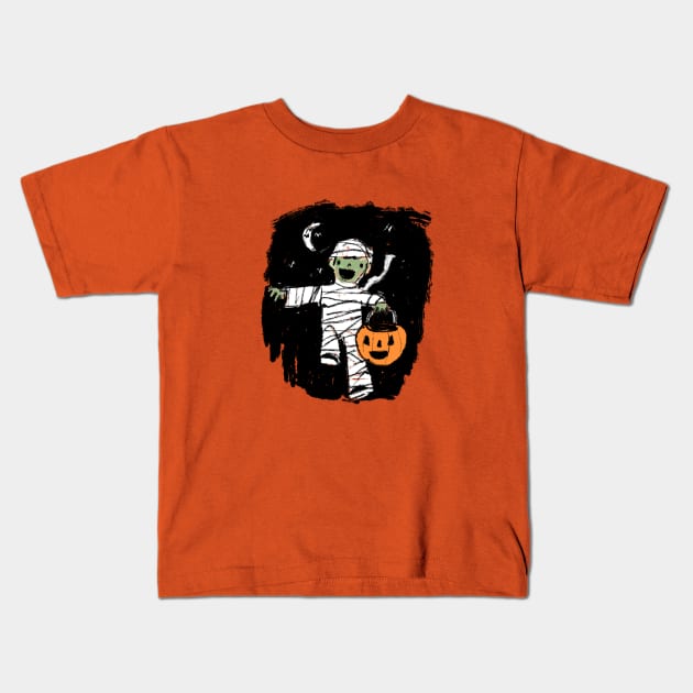 Cute Halloween Zombie Kids T-Shirt by Shelley Johannes Art